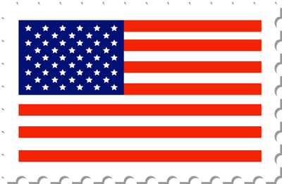 USA flag postage stamp.